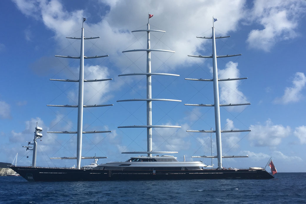 Der "Malteser Falke" - wir haben diese bemerkenswerte Segelyacht schon öfter gesehen, im Mittelmeer und in der Karibik
